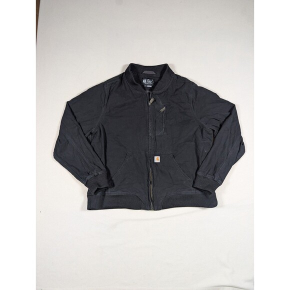 Carhartt Crawford Canvas Bomber Jacket Womens Size 2XL Black Mesh Lined 102524 - Picture 2 of 10